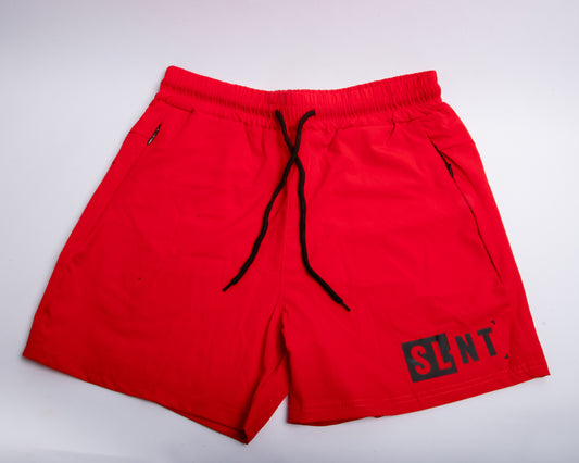 SLNT Logo Shorts Red