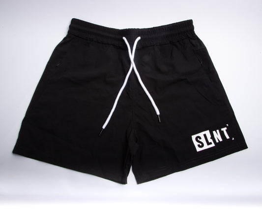 SLNT Logo Shorts Black